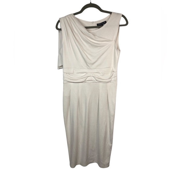 Rephyllis Dresses & Skirts - Rephyllis Elegant Soft White Dress Elegant Shoulder Drape Sleeveless Draped Top